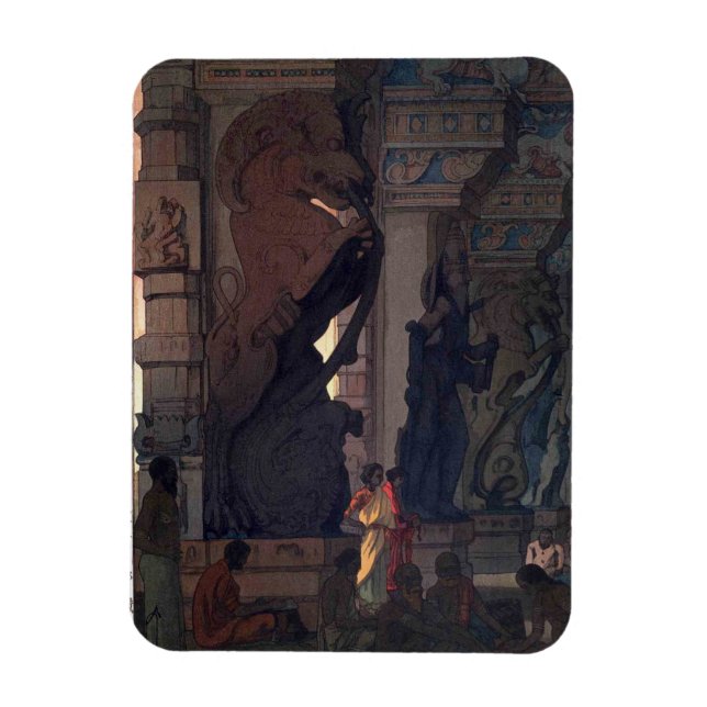 Meenakshi Temple in Madurai, Hiroshi Yoshida Magnet (Vertical)