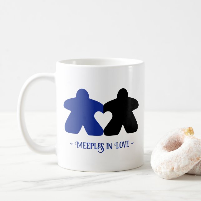 Meepes en Amour, Mug Bleu & Noir (Avec donut)