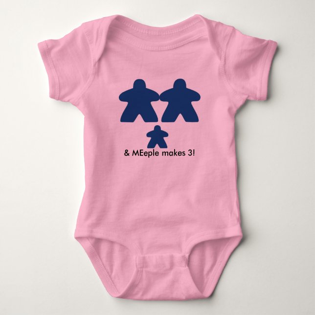 meeple make three baby tutu bodysuit (Front)