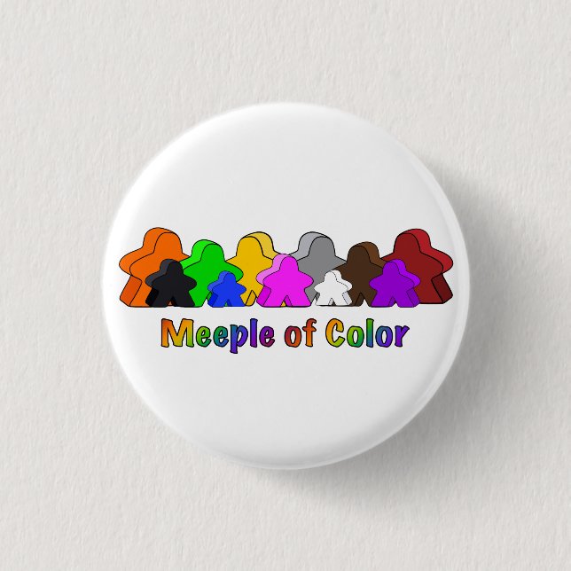 Meeple of Colour - Colourful 1 Inch Round Button (Front)