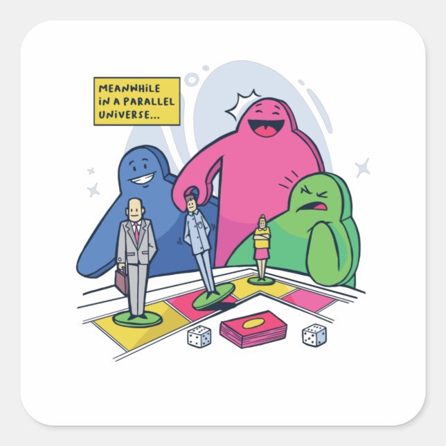 MEEPLE UNIVERSE SQUARE STICKER (Front)