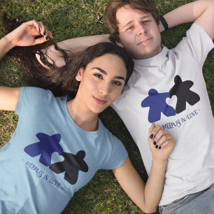 Meeples in Love, Blue & Black Mens Shirt