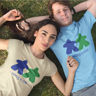 Meeples in Love, Blue & Green Womens Shirt