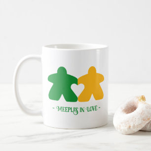 Meeples in Love, Green & Yellow Mug