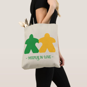 Meeples in Love, Green & Yellow Tote Bag