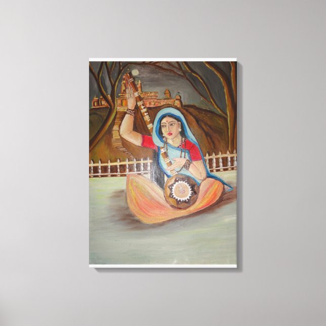 Meera Bai Peinture à l'huile sur toile (Recto)