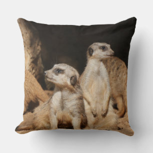 Meerkat 003 throw pillow
