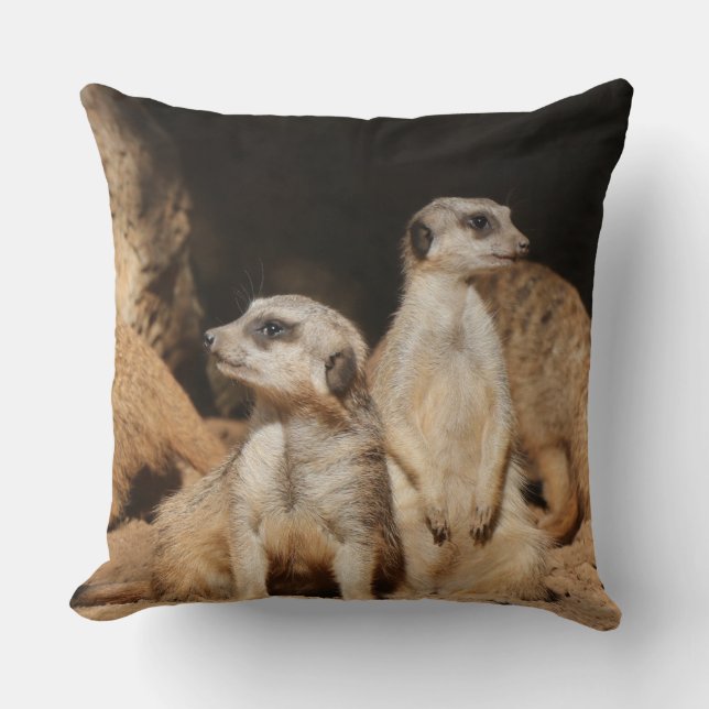 Meerkat 003 throw pillow (Front)