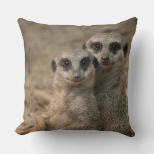 Meerkat 067 throw pillow