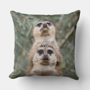 Meerkat 081 throw pillow