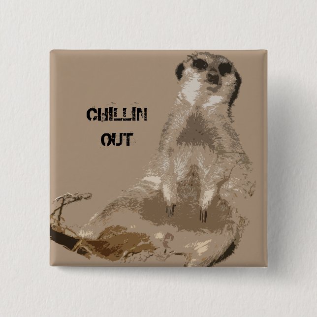 meerkat 2 inch square button (Front)