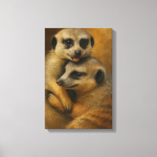 Meerkat Affection Canvas Print