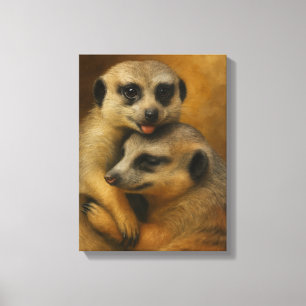 Meerkat Affection Canvas Print