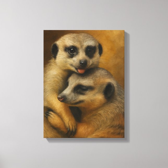 Meerkat Affection Canvas Print (Front)