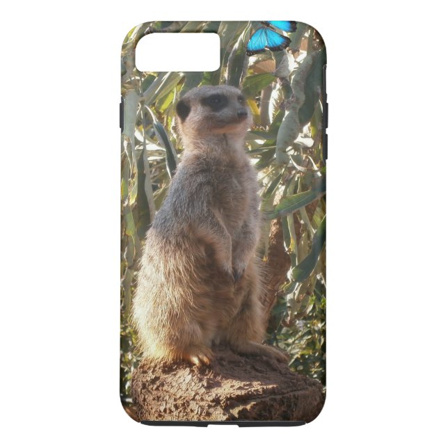 Meerkat And Blue Butterflies, Case-Mate iPhone Case (Back)