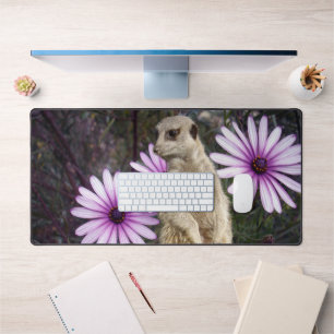 Meerkat And Daisies, Desk Mat