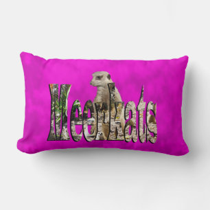 Meerkat And Meerkats Logo On Purple, Lumbar Pillow