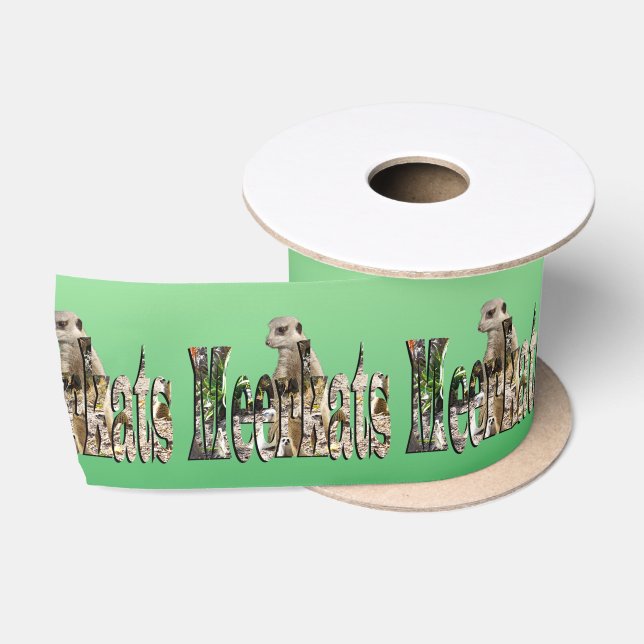 Meerkat And Meerkats Logo, Satin Ribbon (Spool)