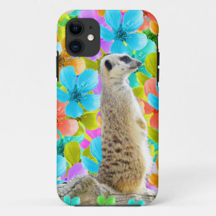Meerkat And Multi Coloured Blossom, iPhone 11 Case