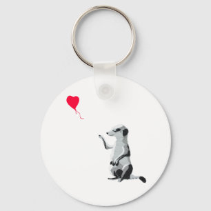 Meerkat and the red balloon keychain