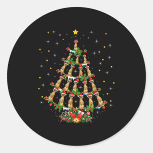 Meerkat Animal Lover Xmas Santa Hat Meerkat Christ Classic Round Sticker