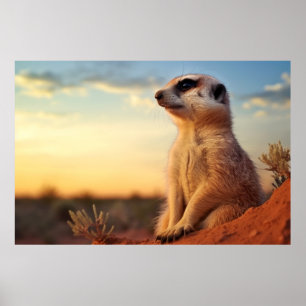 Meerkat Animal Nature Majestic Wild Poster