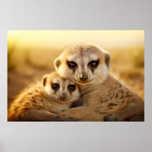 Meerkat Animal Wild Beauty Freedom Wilderness Art Poster