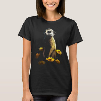 Meerkat Artwork  Animal Flowers Animal Meerkat T-Shirt