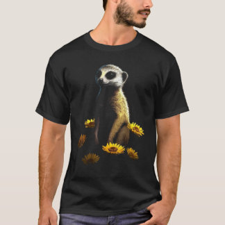 Meerkat Artwork  Animal Flowers Animal Meerkat T-Shirt