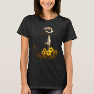 Meerkat Artwork Animal Flowers Meerkat T-Shirt