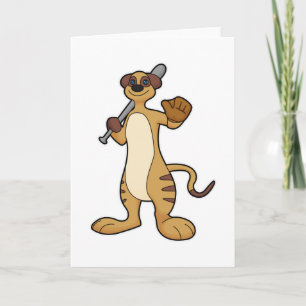 Meerkat as Baseball player with Baseball bat Card