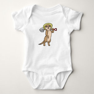 Meerkat as Farmer with Shovel Baby Bodysuit