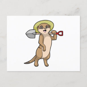 Meerkat as Farmer with Shovel Postcard