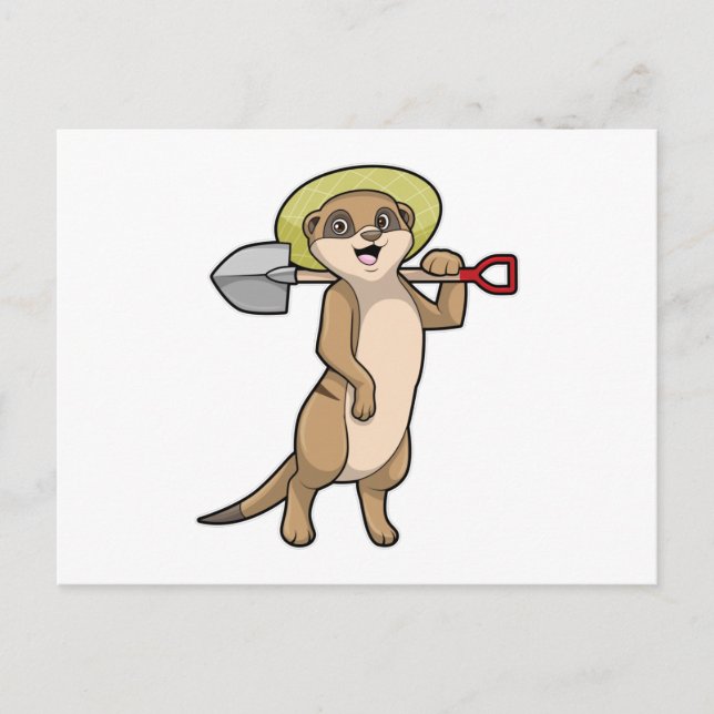 Meerkat as Farmer with Shovel Postcard (Front)