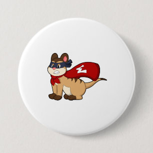 Meerkat as Hero with Mask 3 Inch Round Button