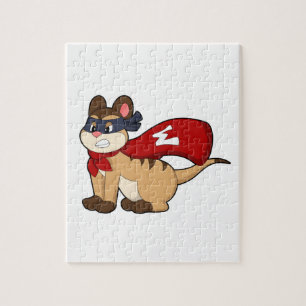 Meerkat as Hero with Mask Jigsaw Puzzle