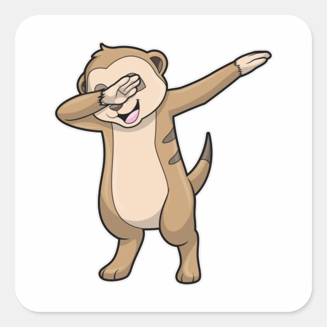 Meerkat as Hip Hop Dance Dab Square Sticker (Front)
