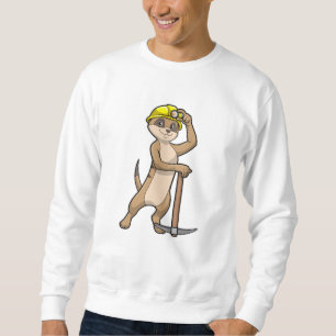 Meerkat as Miner with Pickaxe Sweatshirt