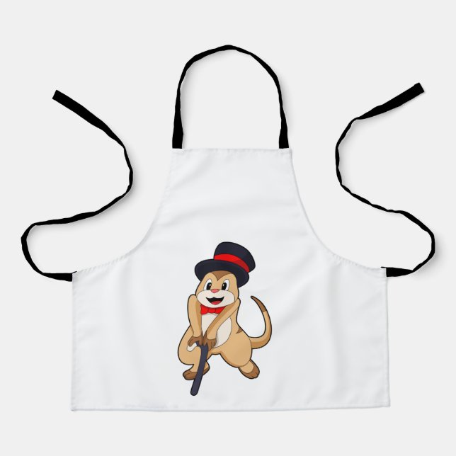 Meerkat as Pensioner with Walking stick Apron (Front)