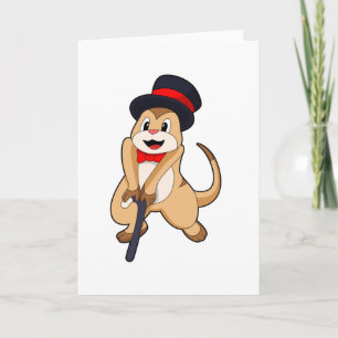 Meerkat as Pensioner with Walking stick Card