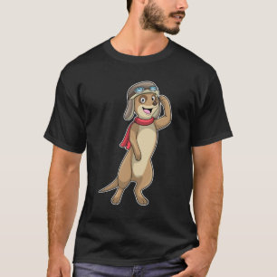 Meerkat as Pilot with Pilot hat T-Shirt