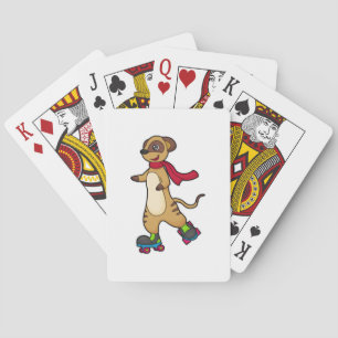 Meerkat as Skater with Roller skates Playing Cards