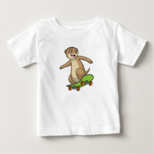 Meerkat as Skater with Skateboard Baby T-Shirt