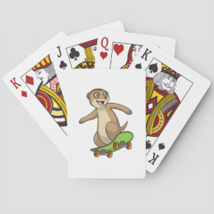 Meerkat as Skater with Skateboard Playing Cards