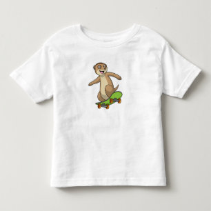 Meerkat as Skater with Skateboard Toddler T-shirt