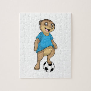 Meerkat as Soccer player with Soccer Jigsaw Puzzle