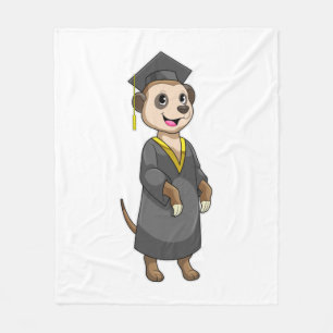 Meerkat as Student with Diploma Fleece Blanket