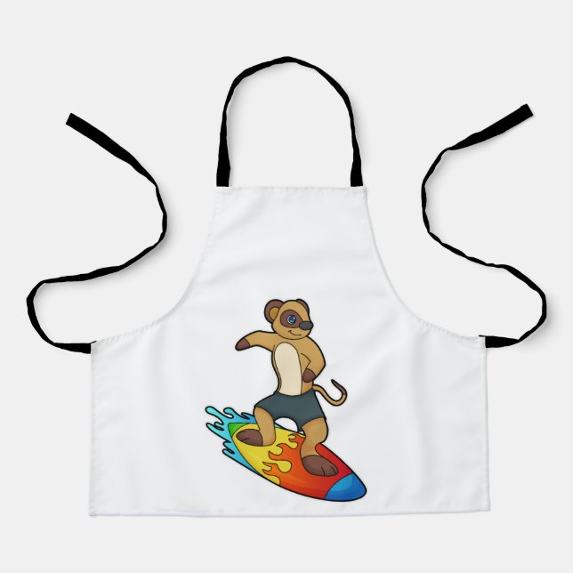 Meerkat as Surfer with Surfboard Apron (Front)
