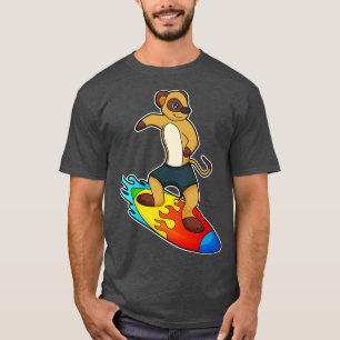 Meerkat as Surfer with Surfboard T-Shirt