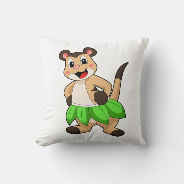 Meerkat at Ballet Dance Throw Pillow (Front)